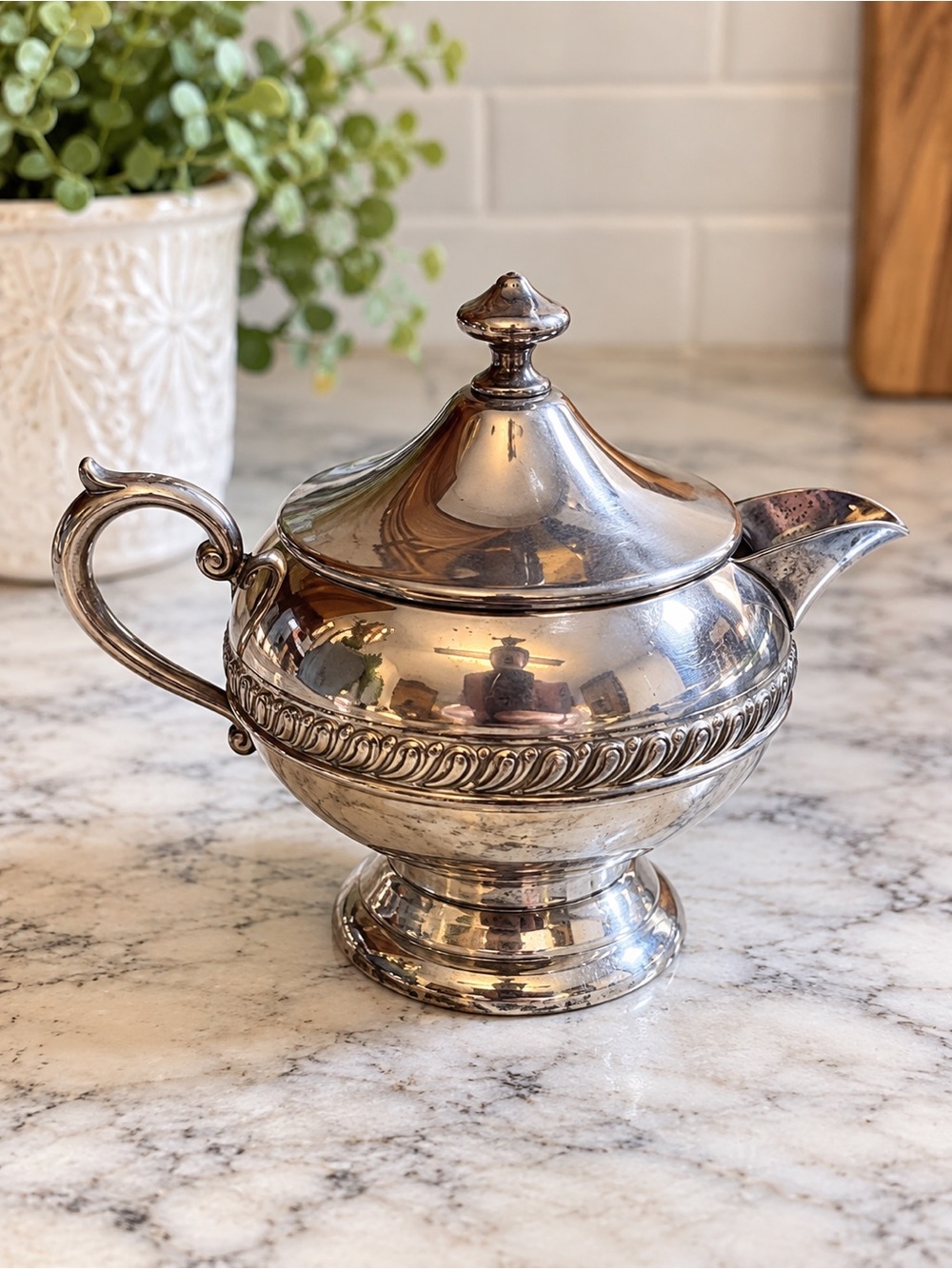 Sheridan Vintage Silver-Plated over Copper Creamer